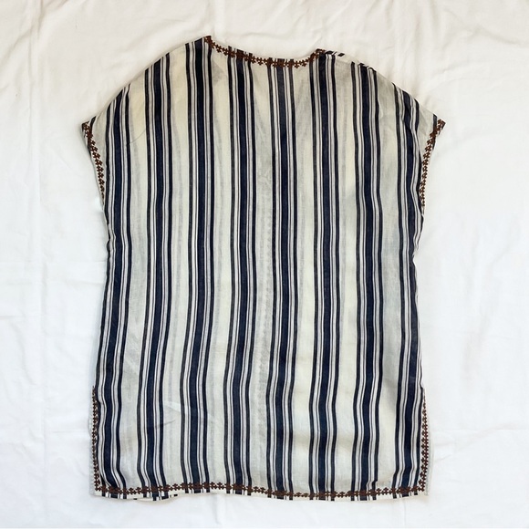 Tory Burch Alcott Beach Linen Cover-up Caftan - Picture 7 of 7